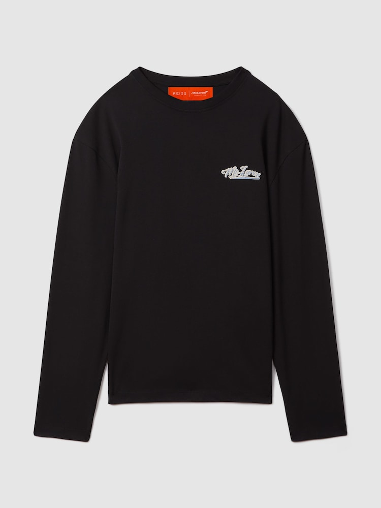 Reiss x McLaren F1 Team Black McLaren F1 Crew Neck Tour T-Shirt - Image 2 of 12