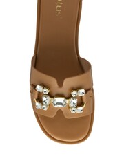 Lotus Brown Flat Slider Sandals - Image 4 of 4