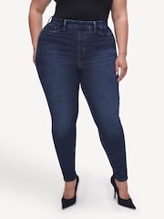 Good American Dark Blue Power Stretch Pull On Skinny Jeans - Image 10 of 13