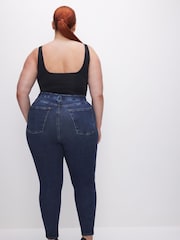 Good American Dark Blue Power Stretch Pull On Skinny Jeans - Image 5 of 7