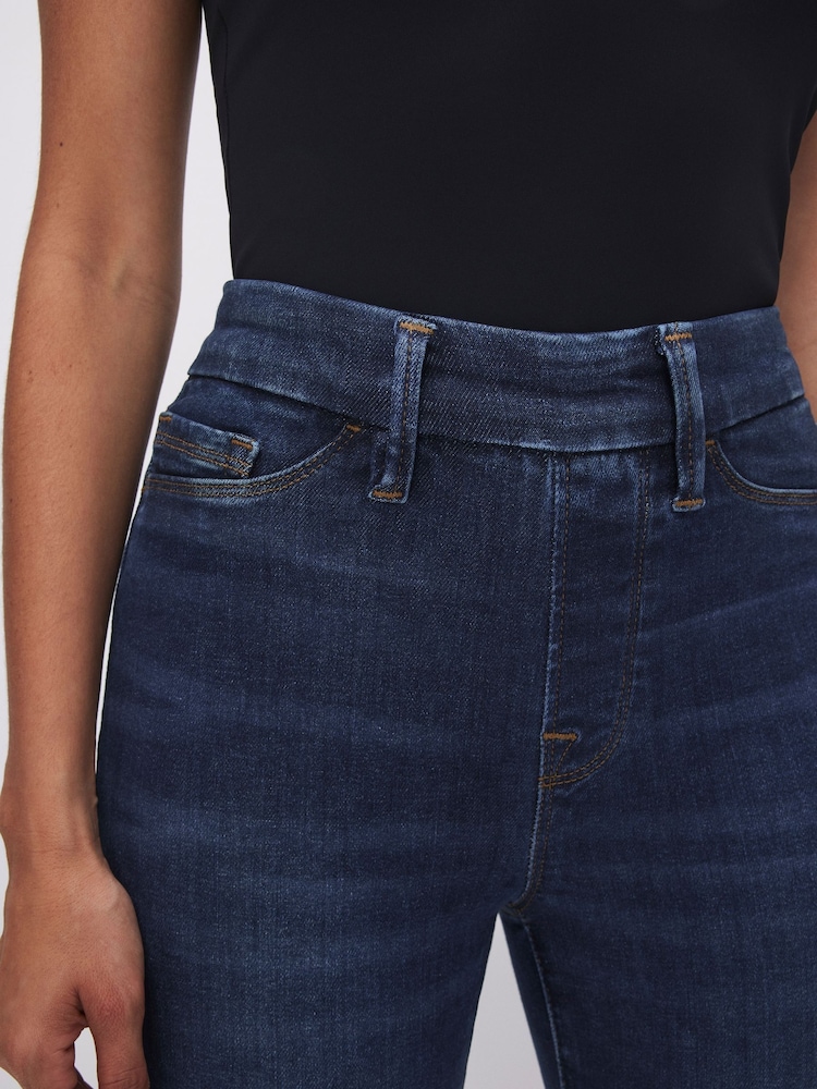 Good American Dark Blue Power Stretch Pull On Skinny Jeans - Image 6 of 7