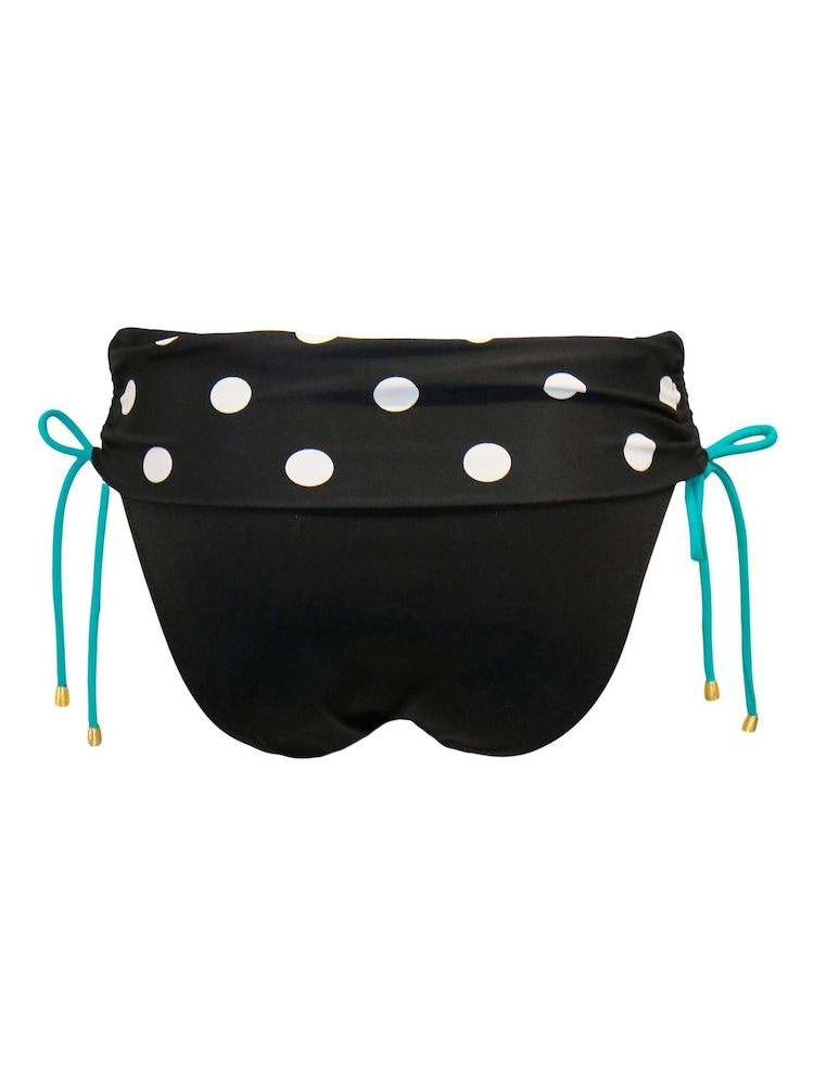 Pour Moi Black Beach House Fold Over Bikini Briefs - Image 4 of 4