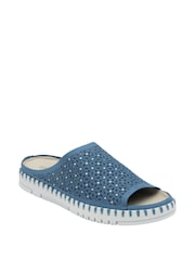 Lotus Blue Open Toe Mule Sandals - Image 1 of 4