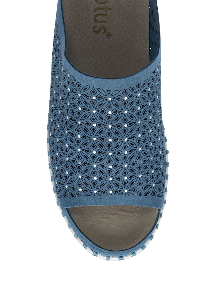 Lotus Blue Open Toe Mule Sandals - Image 4 of 4
