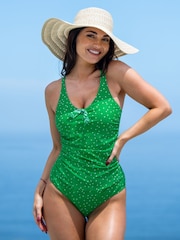 Pour Moi Green Scoop Neck Tummy Control Swimsuit - Image 2 of 6