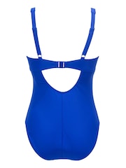 Pour Moi Blue Underwired Bow Front Tummy Control Swimsuit - Image 4 of 4