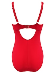 Pour Moi Red Underwired Bow Front Tummy Control Swimsuit - Image 4 of 4