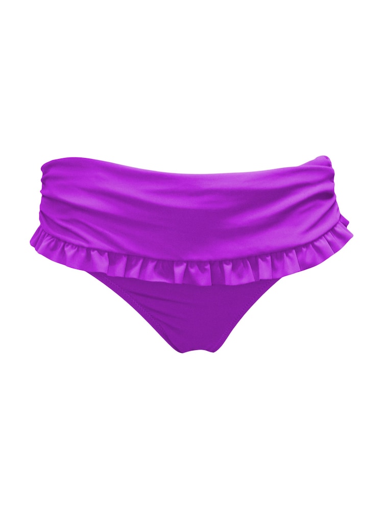 Donkerpaars - Pour Moi Ocean Breeze slip met omgeslagen rand en ruches - Image 3 of 4
