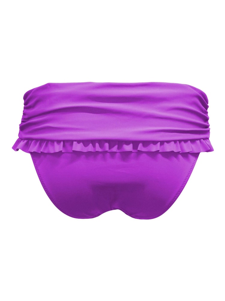 Donkerpaars - Pour Moi Ocean Breeze slip met omgeslagen rand en ruches - Image 4 of 4