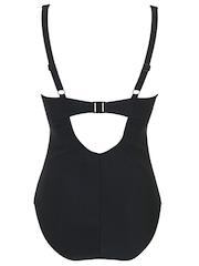 Pour Moi Black Underwired Bow Front Tummy Control Swimsuit - Image 4 of 4