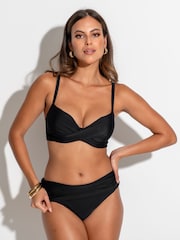 Pour Moi Charcoal Black Roll Top Free Spirit Bikini Briefs - Image 1 of 4