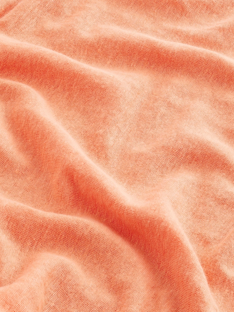 Coral Pink 100% Linen Lightweight Round Neck Vest - Image 6 of 6