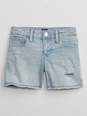 Gap Blue Medium Wash Denim Mid Rise Midi Shorts (5-14yrs) - Image 1 of 2