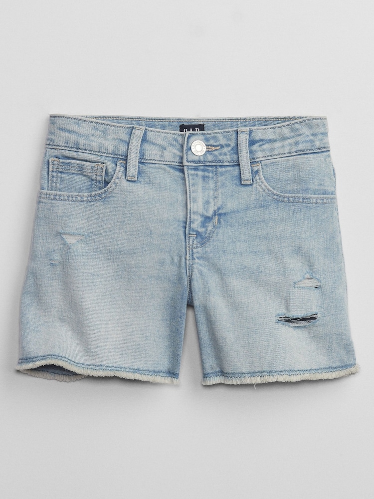 Gap Blue Medium Wash Denim Mid Rise Midi Shorts (5-14yrs) - Image 1 of 2