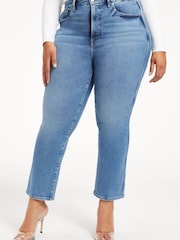 Good American Blue Good Legs Curve Straight Compression Jeans - Image 4 of 6