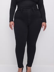Good American Black Power Stretch Pull On Skinny Jeans - Image 2 of 7