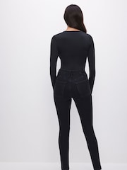 Good American Black Power Stretch Pull On Skinny Jeans - Image 3 of 7