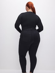 Good American Black Power Stretch Pull On Skinny Jeans - Image 4 of 7