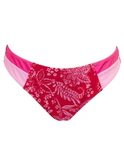 Pour Moi Red High Leg Palm Springs Colour Block Tab Bikini Briefs - Image 4 of 5