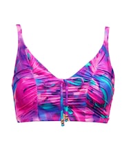 Pour Moi Purple Non Padded Cabana Underwired Longline Ruched Bikini Top - Image 3 of 4
