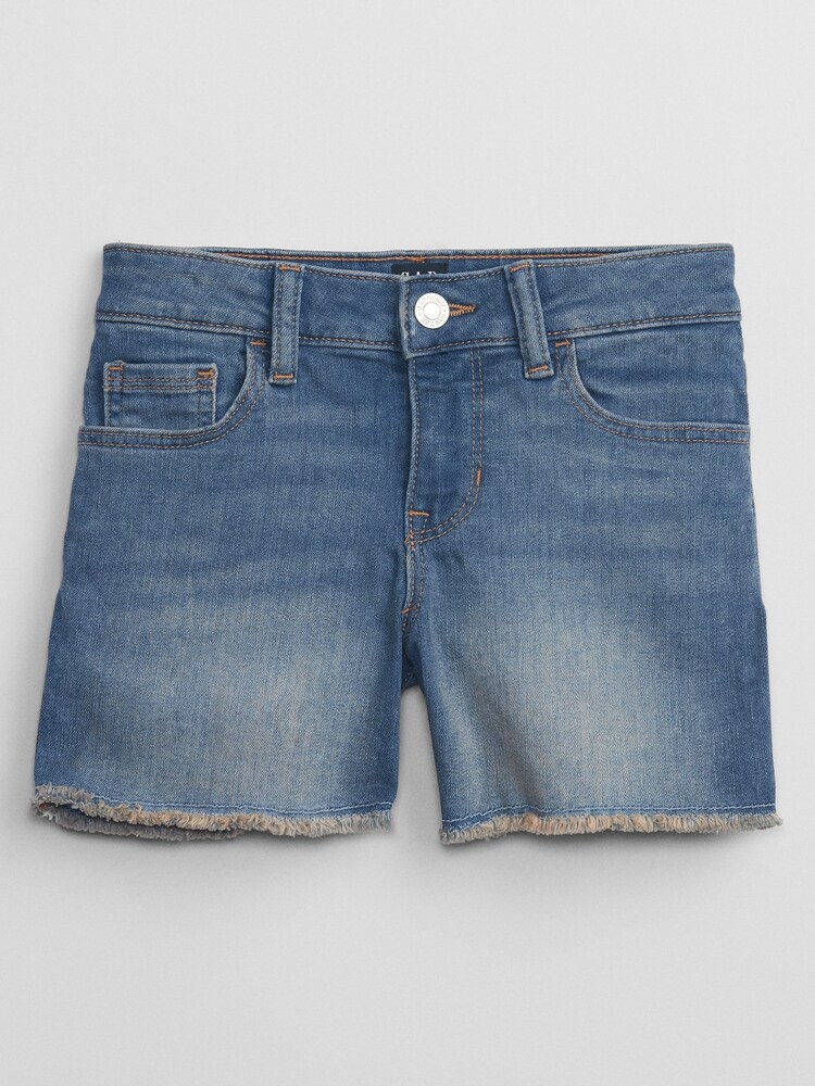 Gap Mid Blue Medium Wash Denim Mid Rise Midi Shorts (5-14yrs) - Image 1 of 1