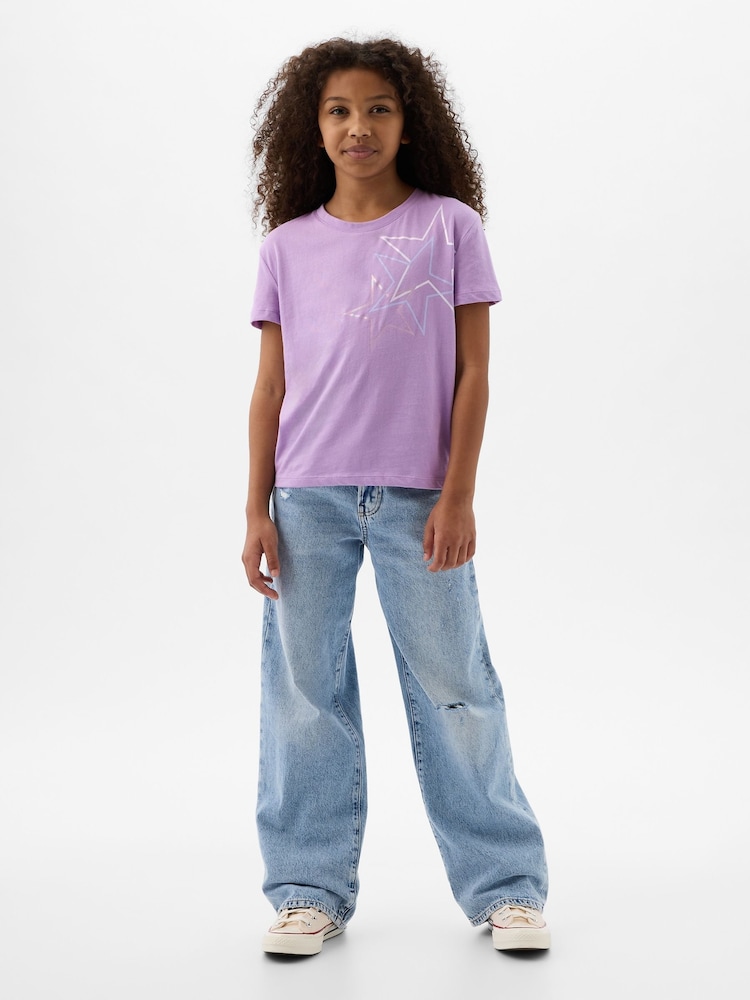 Gap Purple Star Graphic Short Sleeve Crew Neck T-Shirt (4-13yrs) - Image 3 of 3