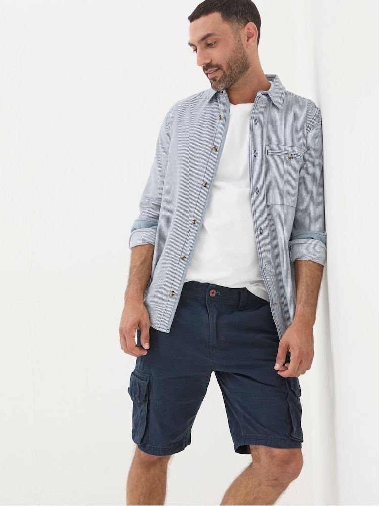 FatFace Breakyard Navy Blue Cargo Shorts - Image 1 of 4
