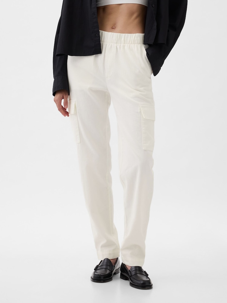 Gap White Twill Cargo Trousers - Image 1 of 5 Gap White Twill Cargo Trousers - Image 1 of 5