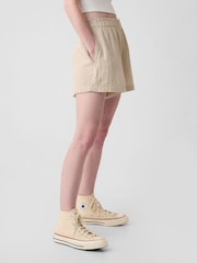 Gap Beige Crinkle Cotton Pull On Short - Image 4 of 6