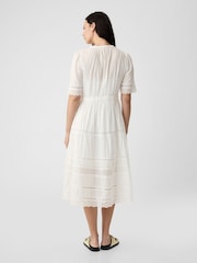 Gap White Cotton Lace Midi Dress - Image 2 of 5