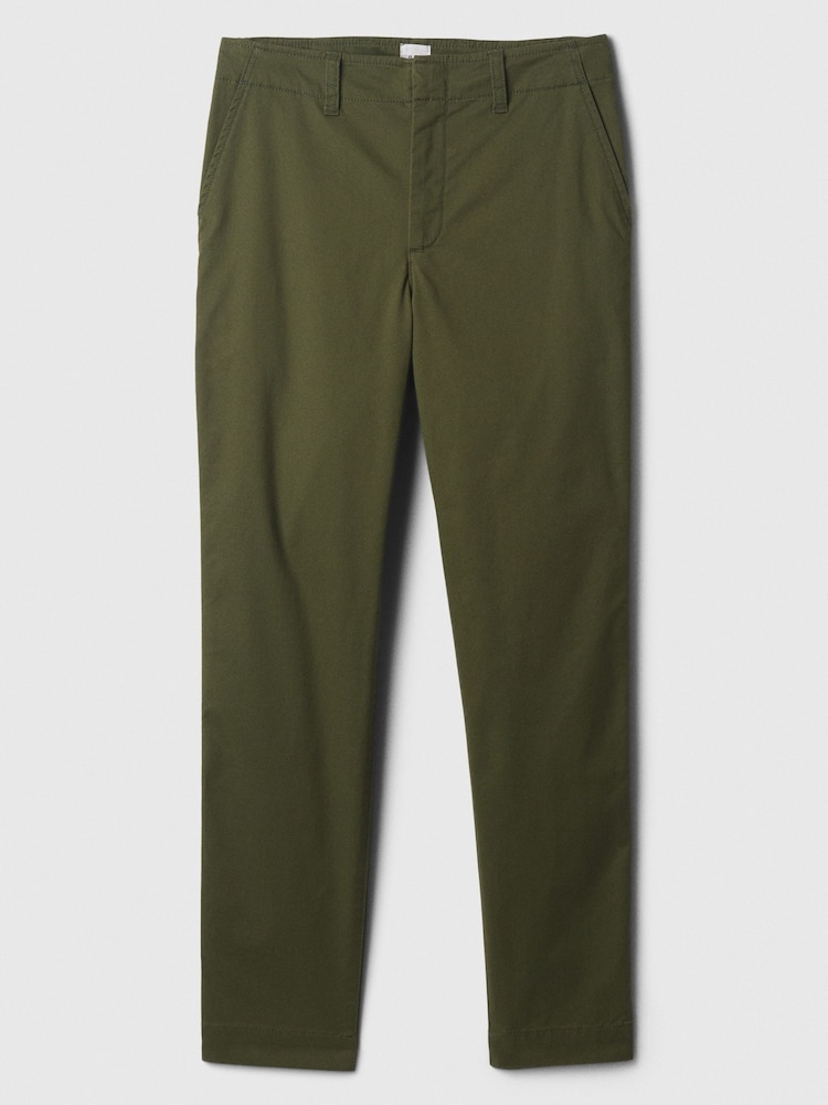Verde - Pantalones chinos urbanos de tiro medio hasta el tobillo de Gap - Imagen 4 de 4