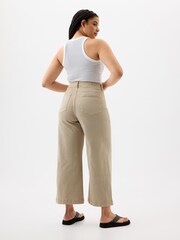 Gap Beige High Waist Wide Leg Cropped Jeans - Image 2 of 7