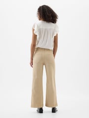 Gap Beige High Waist Wide Leg Cropped Jeans - Image 4 of 7