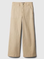 Gap Beige High Waist Wide Leg Cropped Jeans - Image 5 of 7