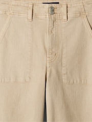 Gap Beige High Waist Wide Leg Cropped Jeans - Image 6 of 7