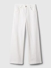 Gap White High Waist Wide Leg Cropped Jeans - Image 4 of 6