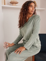 Bath & Body Works Green Fleece Top - Image 1 of 8