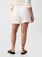 Gap Off White Crinkle Cotton Pull On Short - Image 2 of 6