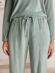 Bath & Body Works Green Fleece Wide Leg Trousers - Image 6 of 9