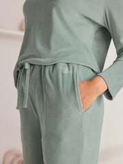 Bath & Body Works Green Fleece Wide Leg Trousers - Image 7 of 9