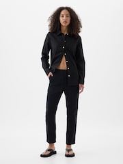 Gap Black Mid Rise Ankle Length Downtown Chinos - Image 1 of 4