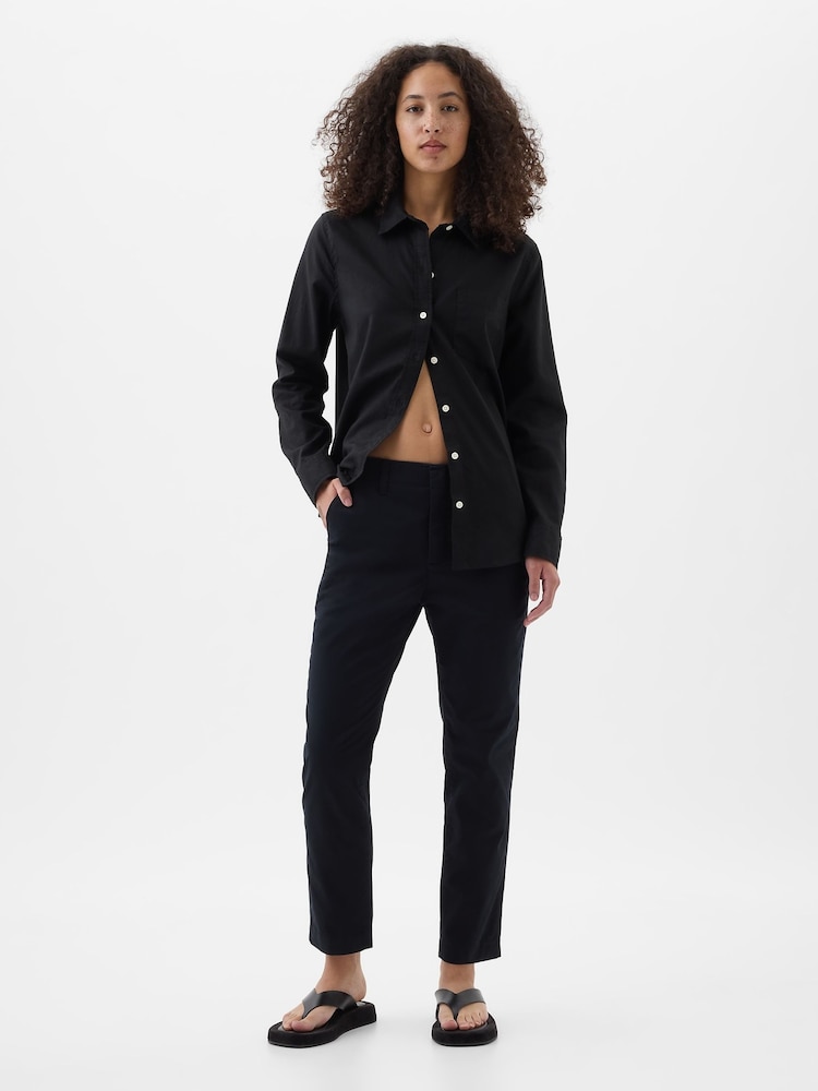 Gap Black Mid Rise Ankle Length Downtown Chinos - Image 1 of 4