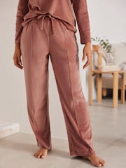 Bath & Body Works Rust Brown Fleece Wide Leg Trousers - Image 1 of 8