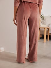 Bath & Body Works Rust Brown Fleece Wide Leg Trousers - Image 2 of 8