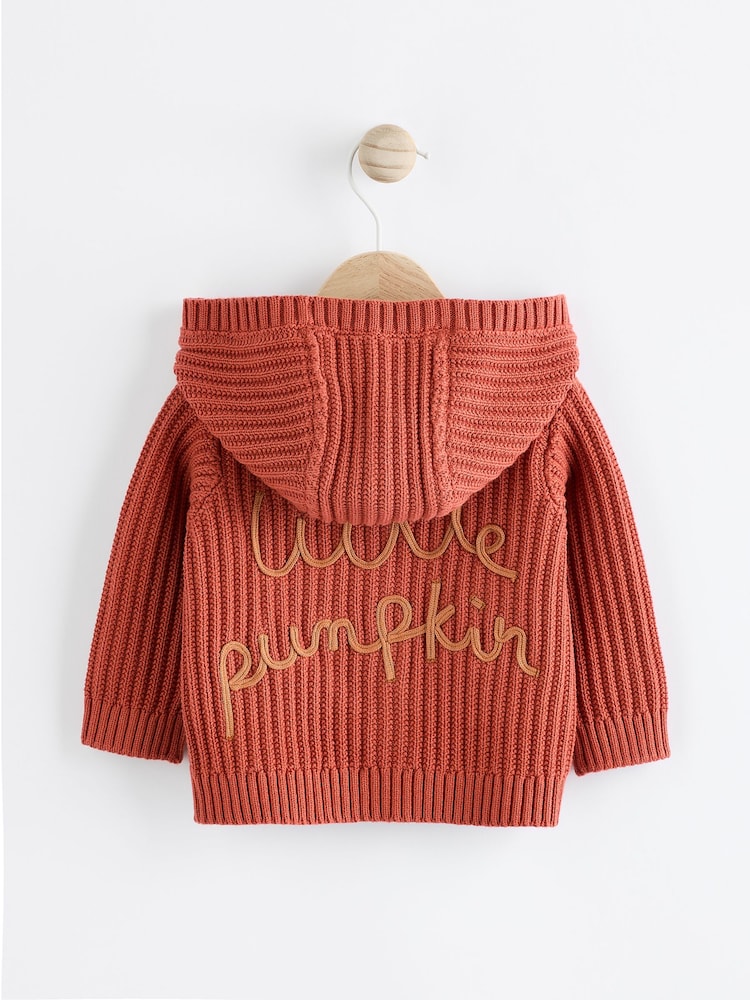 Orange Baby 'Little Pumpkin' Knitted Cardigan - Image 1 of 11