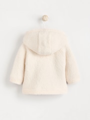 Cream Chenille Cosy Baby Hooded Cardigan - Image 2 of 8