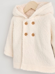 Cream Chenille Cosy Baby Hooded Cardigan - Image 3 of 8
