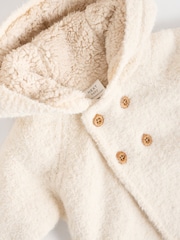 Cream Chenille Cosy Baby Hooded Cardigan - Image 4 of 8