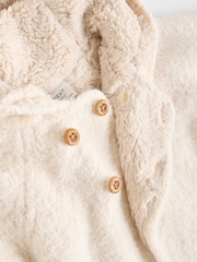 Cream Chenille Cosy Baby Hooded Cardigan - Image 5 of 8
