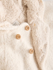 Cream Chenille Cosy Baby Hooded Cardigan - Image 7 of 8